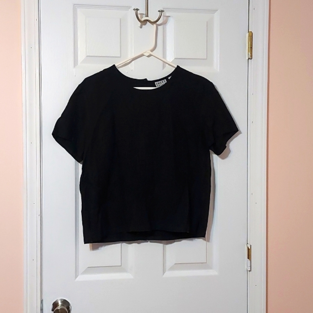 Cropped Linen Chico's Top size 2